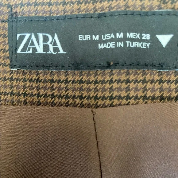 Zara Brown Plaid Shorts Size Medium - Picture 8 of 11